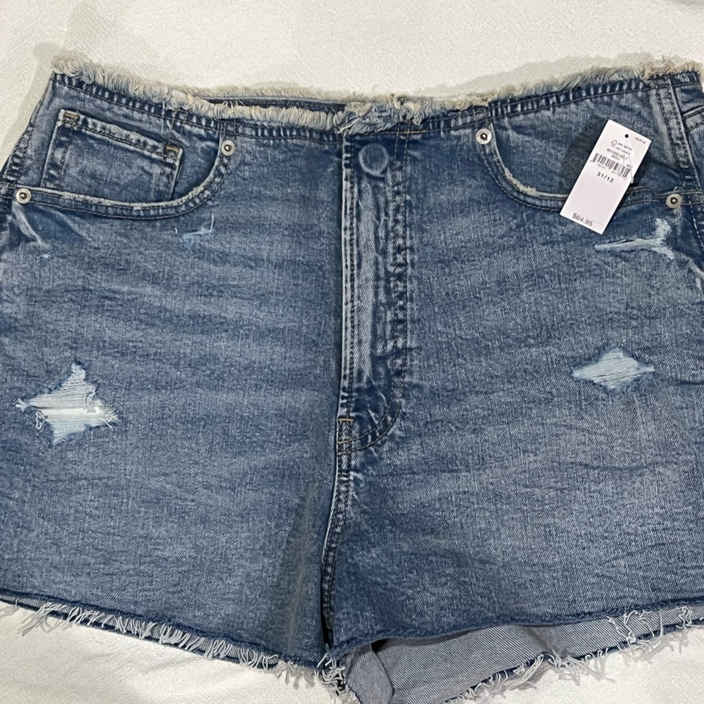 GAP Frayed Hem Blue Denim Festival Shorts Sky High Rise 31/12